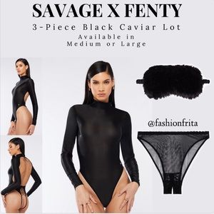 SAVAGE X FENTY Black Caviar Lot Teddy Crotchless